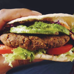 Burger vegetarian in pitta