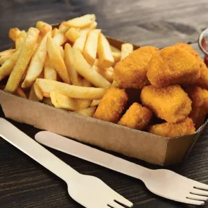 Chicken nuggets with potatoes