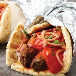 Soutzoukakia in pitta